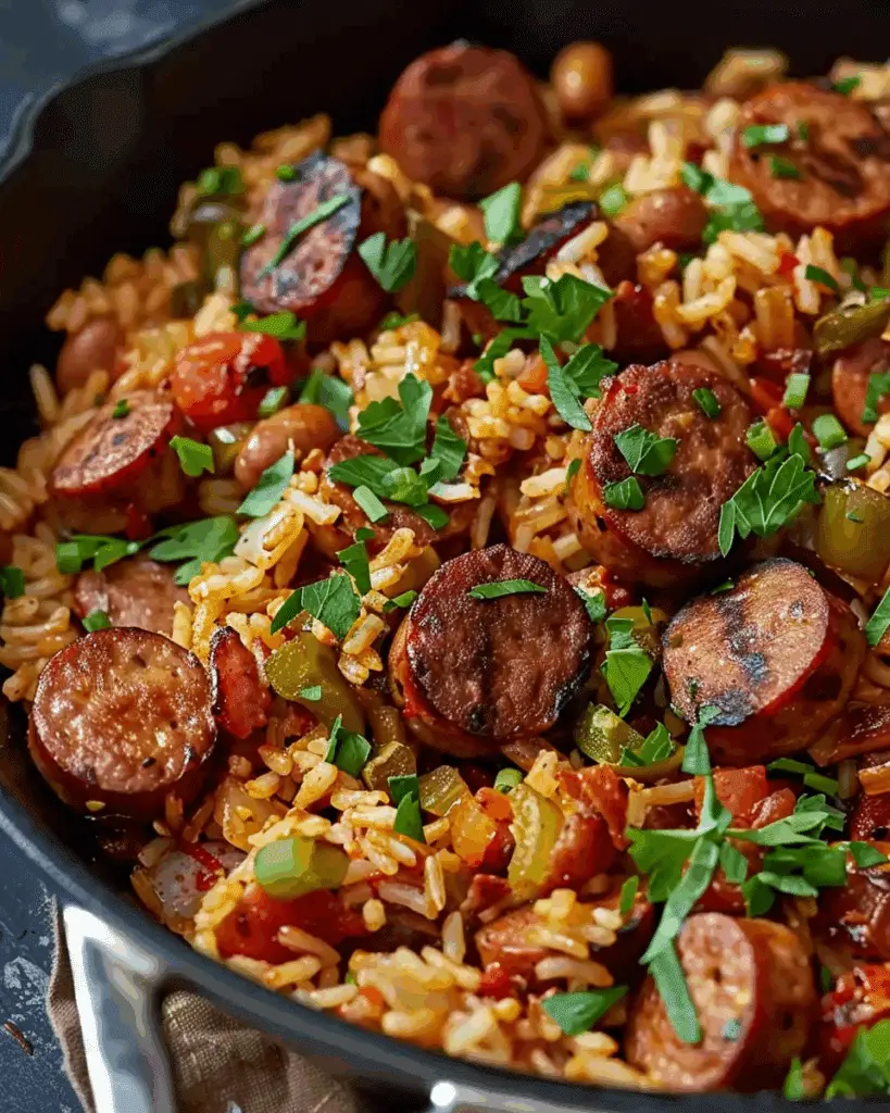 Cajun Sausage and Rice Skillet