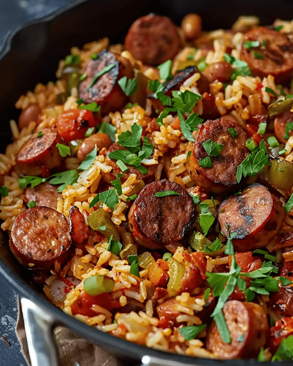 Cajun Sausage and Rice Skillet