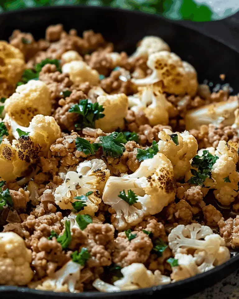 Garlic Butter Ground Turkey with Cauliflower Skillet