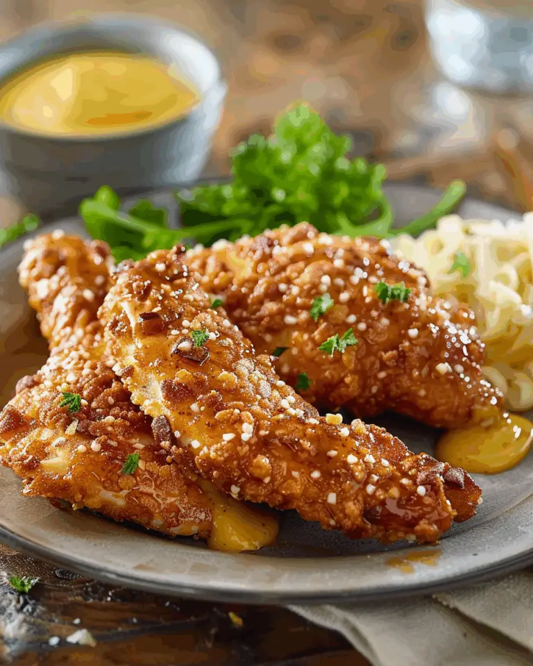 Crunchy Pretzel Chicken with Mustard Dip