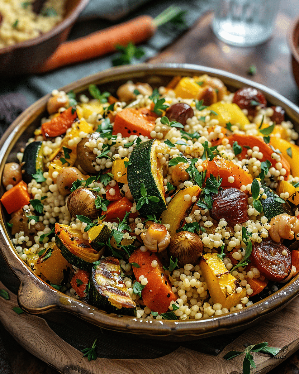 Moroccan Couscous with Roast Vegetables