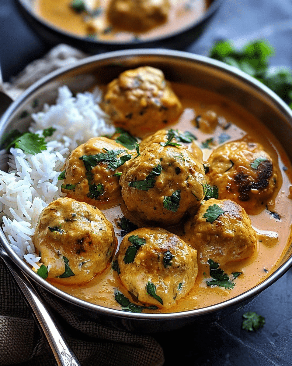 Thai Chicken Meatballs in Coconut Curry