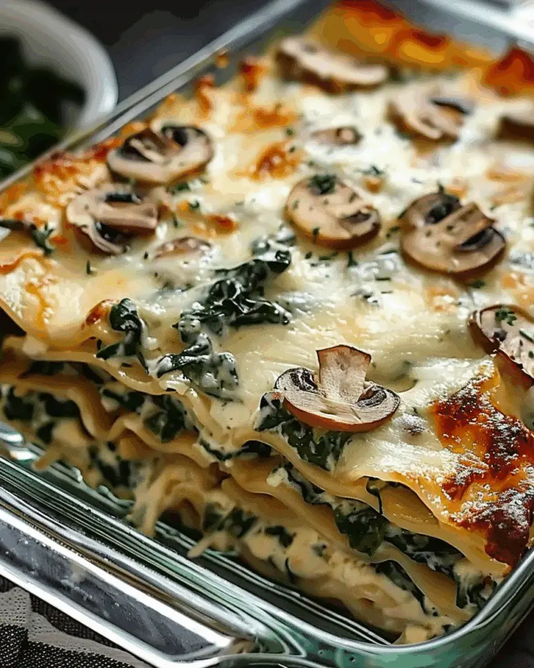 Creamy Spinach Mushroom Lasagna