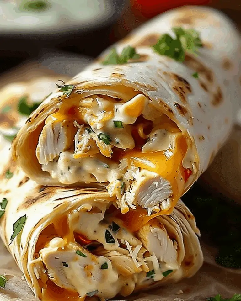 Cheesy Garlic Chicken Wraps
