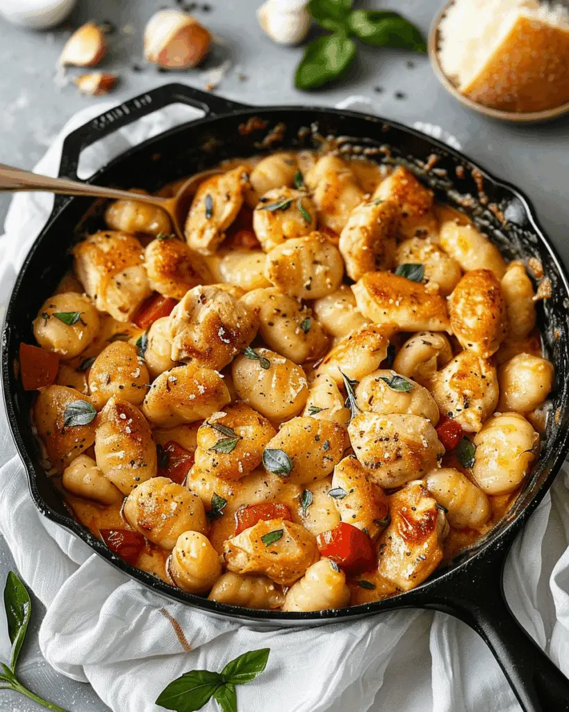 Garlic Chicken Gnocchi Skillet