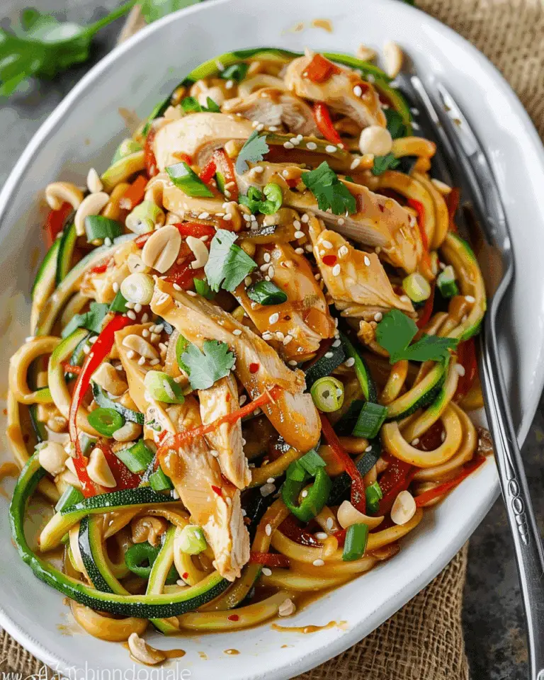 Peanut Chicken Zucchini Noodles