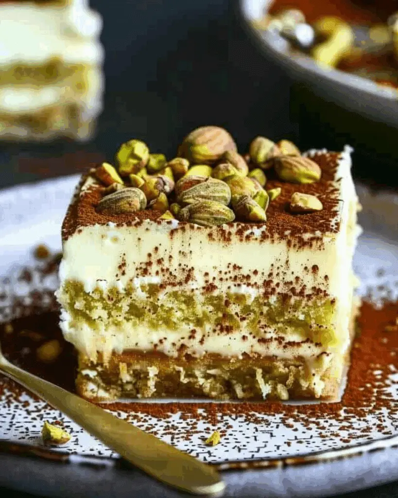 Eggless Pistachio Tiramisu