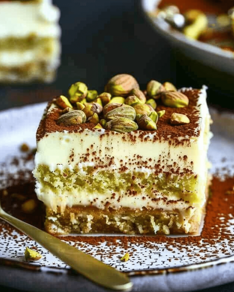 Eggless Pistachio Tiramisu