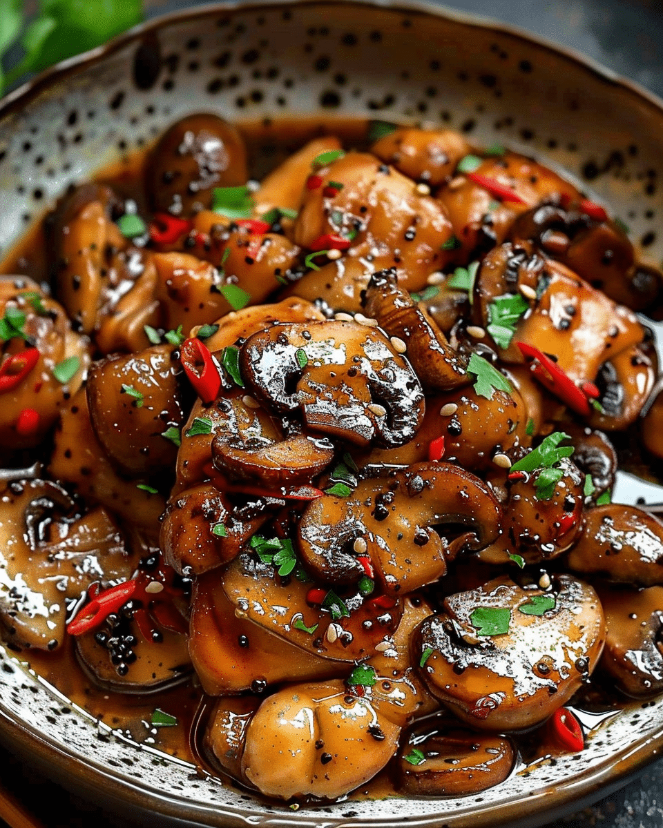 Black Pepper Chicken with Mushrooms