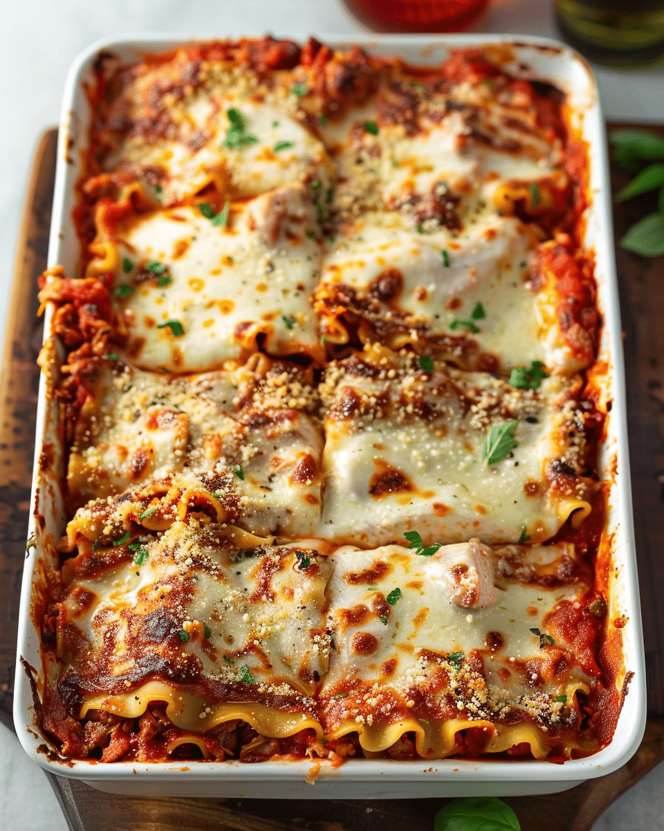 Lightened Up Chicken Parmesan Lasagna