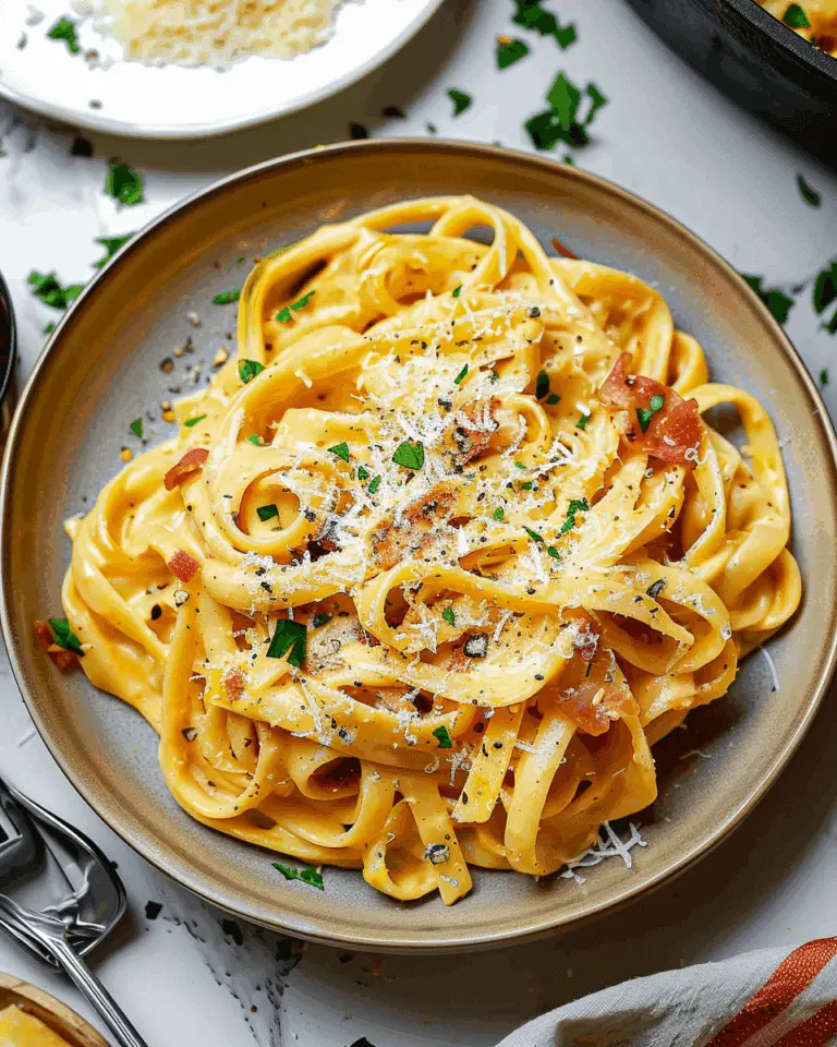 Creamy Pumpkin Alfredo Pasta with Prosciutto