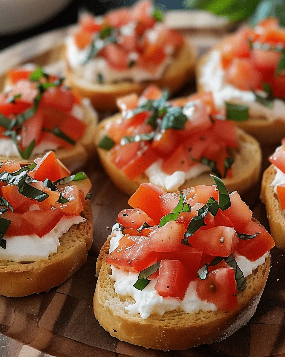 Creamy Bruschetta Appetizer Bites