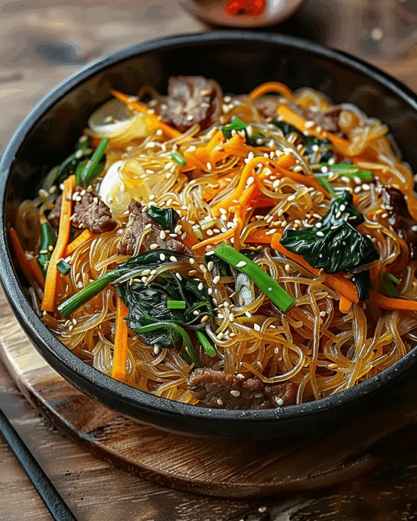 Japchae: Korean Glass Noodle Stir-Fry