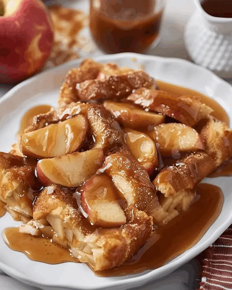 Caramel Apple Stuffed French Toast Casserole