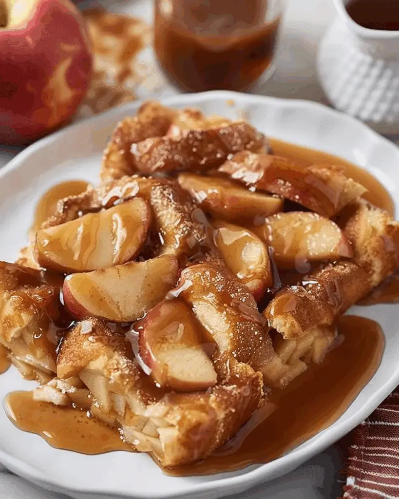 Caramel Apple Stuffed French Toast Casserole