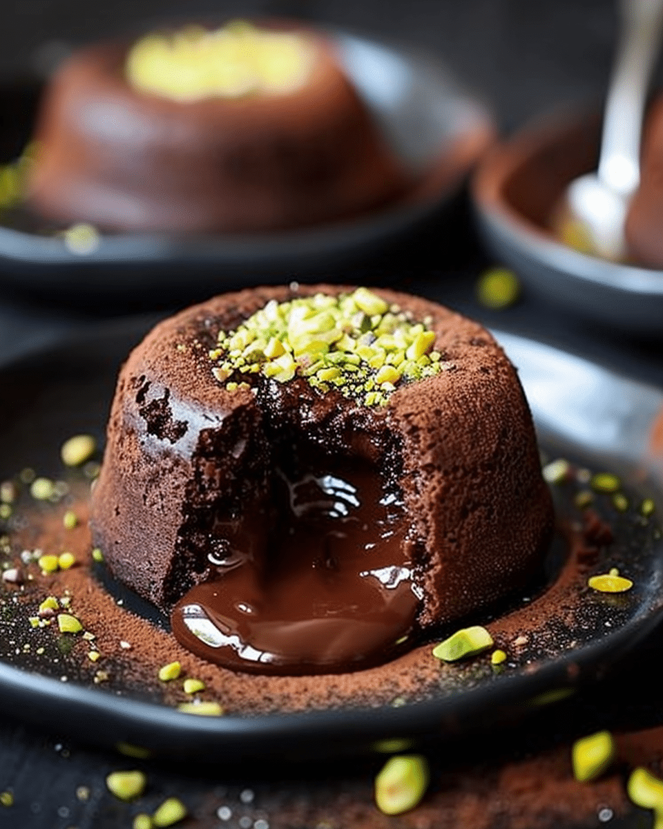 Pistachio Chocolate Lava Cakes