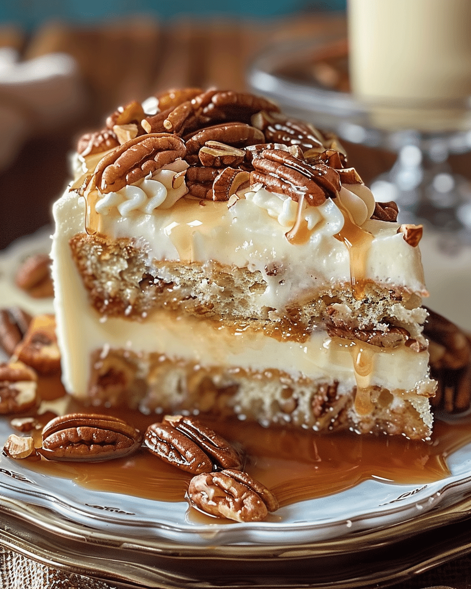 Butter Pecan Praline Poke Cake