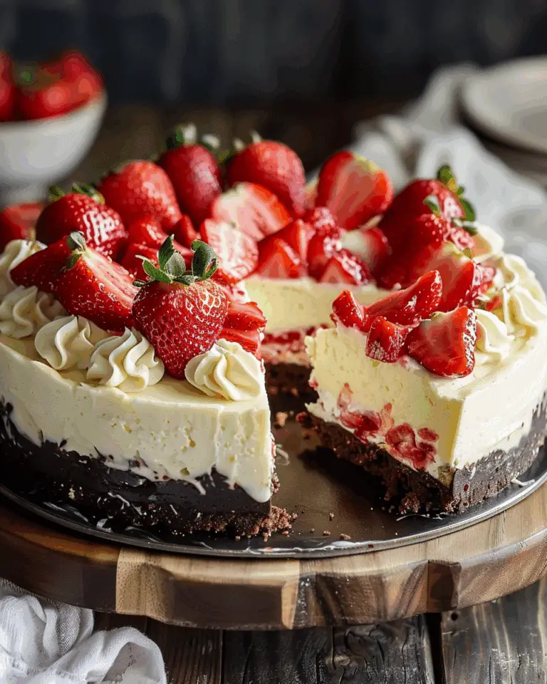 White Chocolate Strawberry Cheesecake