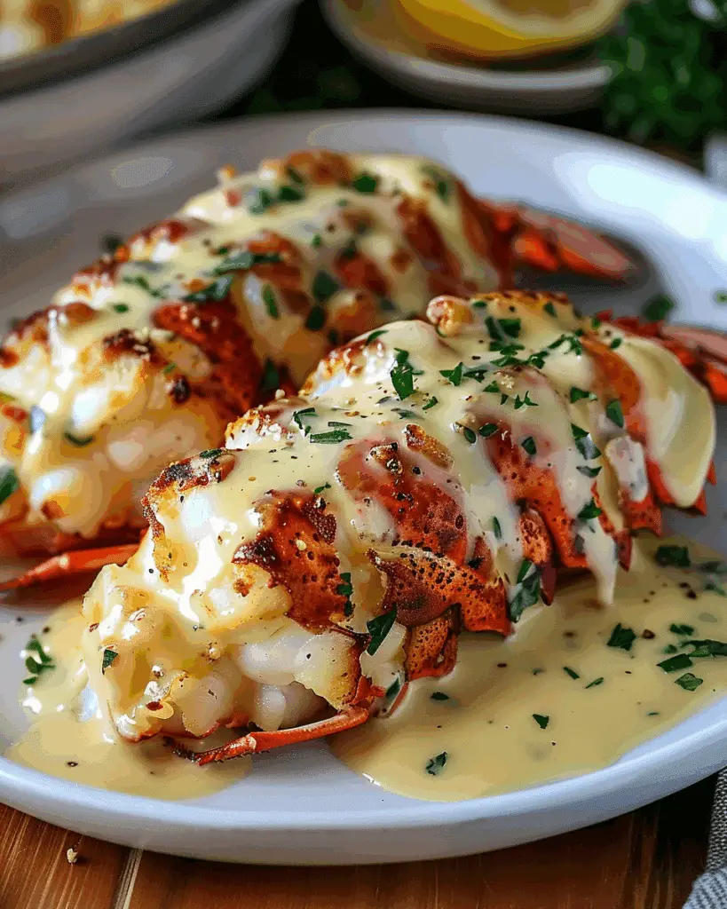 Garlic Butter Lobster Tails with Garlic Butter Cream Sauce