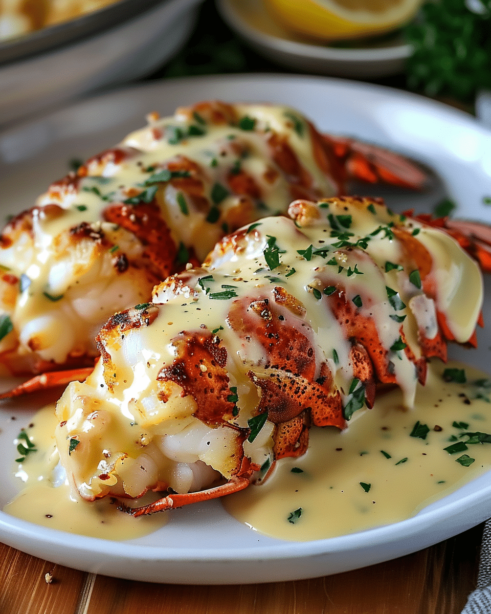 Garlic Butter Lobster Tails with Garlic Butter Cream Sauce