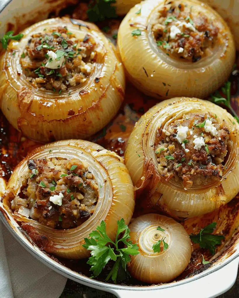 Greek Stuffed Onions