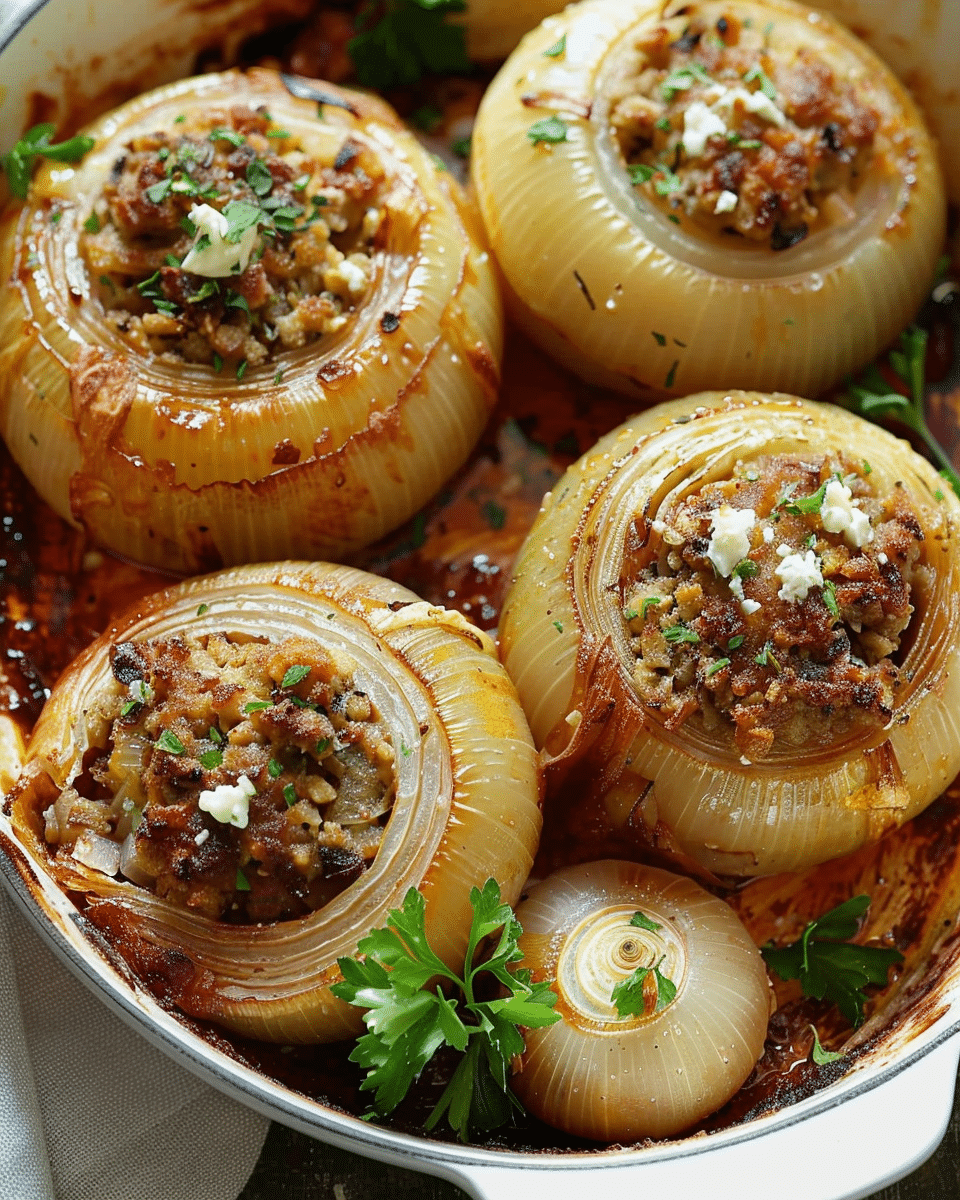 Greek Stuffed Onions