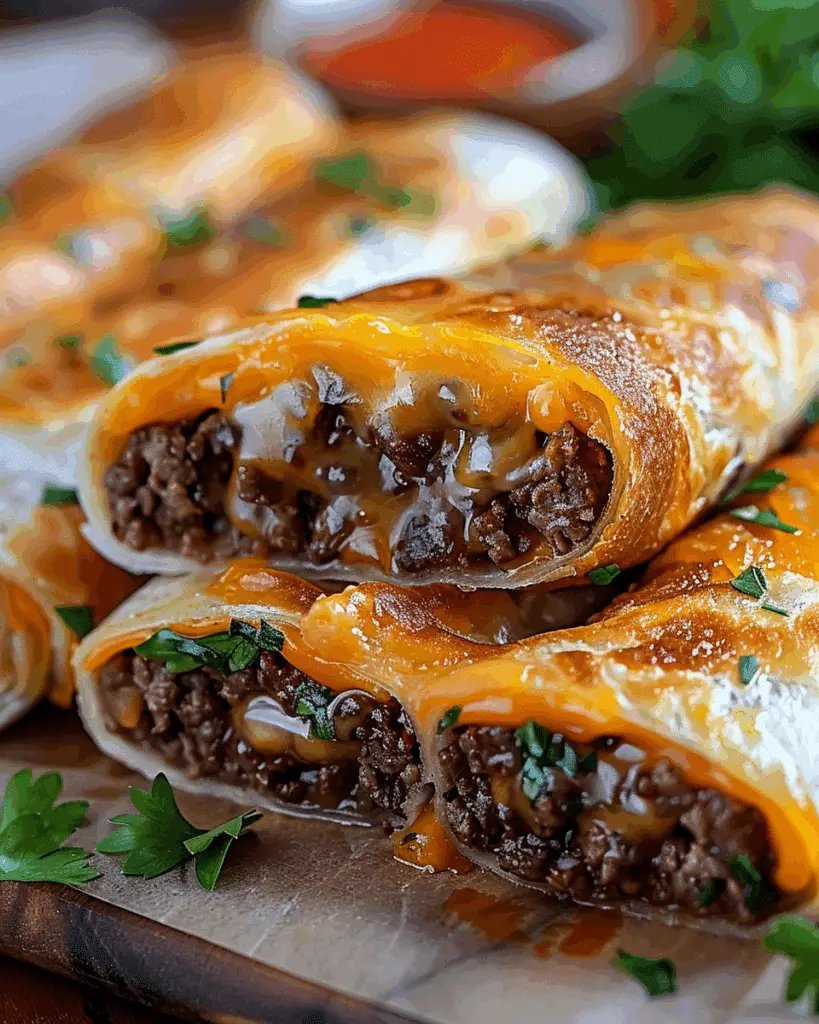 Cheeseburger Tortilla Rollups