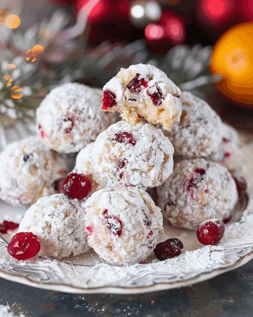 Cranberry Orange Snowball Cookies
