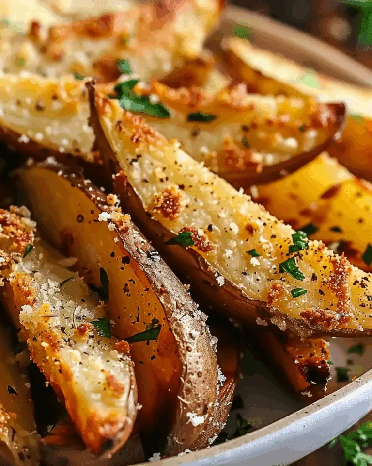 Baked Garlic Parmesan Potato Wedges Recipe
