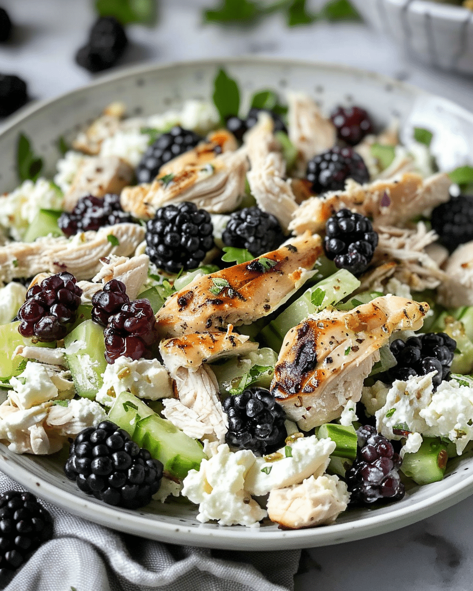 Low‑Carb Blackberry Cottage Cheese Chicken Salad
