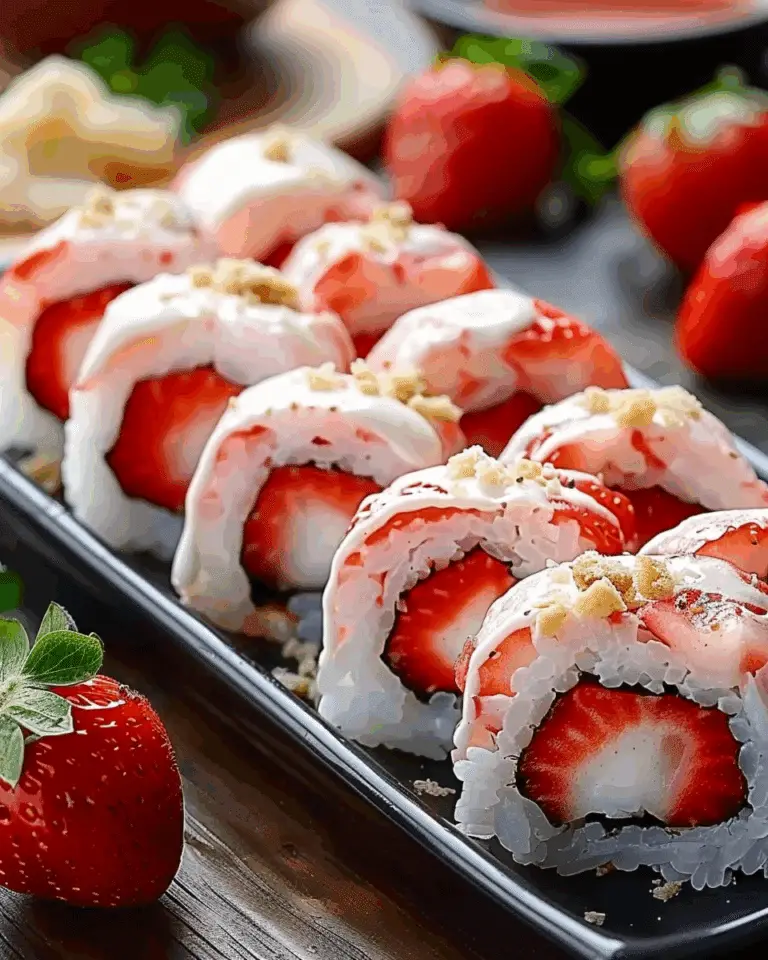 Creative & Cute Strawberry Shortcake Sushi Roll Dessert Recipe