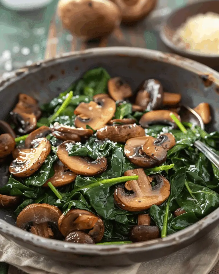 Spinach Sautéed Mushrooms