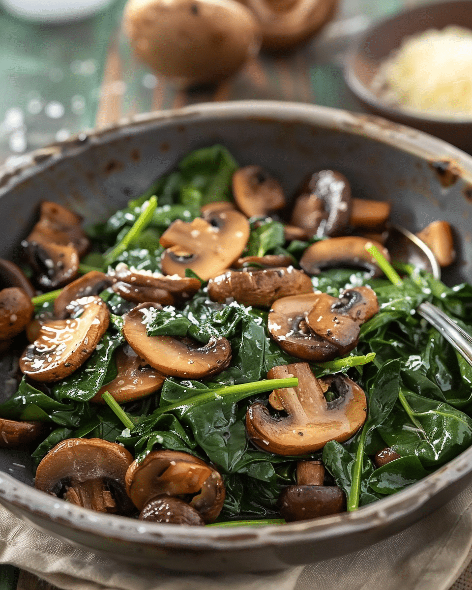 Spinach Sautéed Mushrooms
