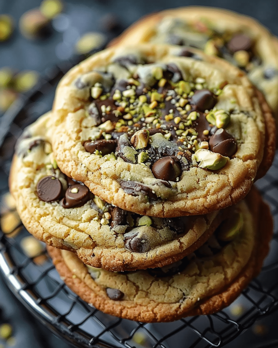 Pistachio Cream Chocolate Chip Cookies
