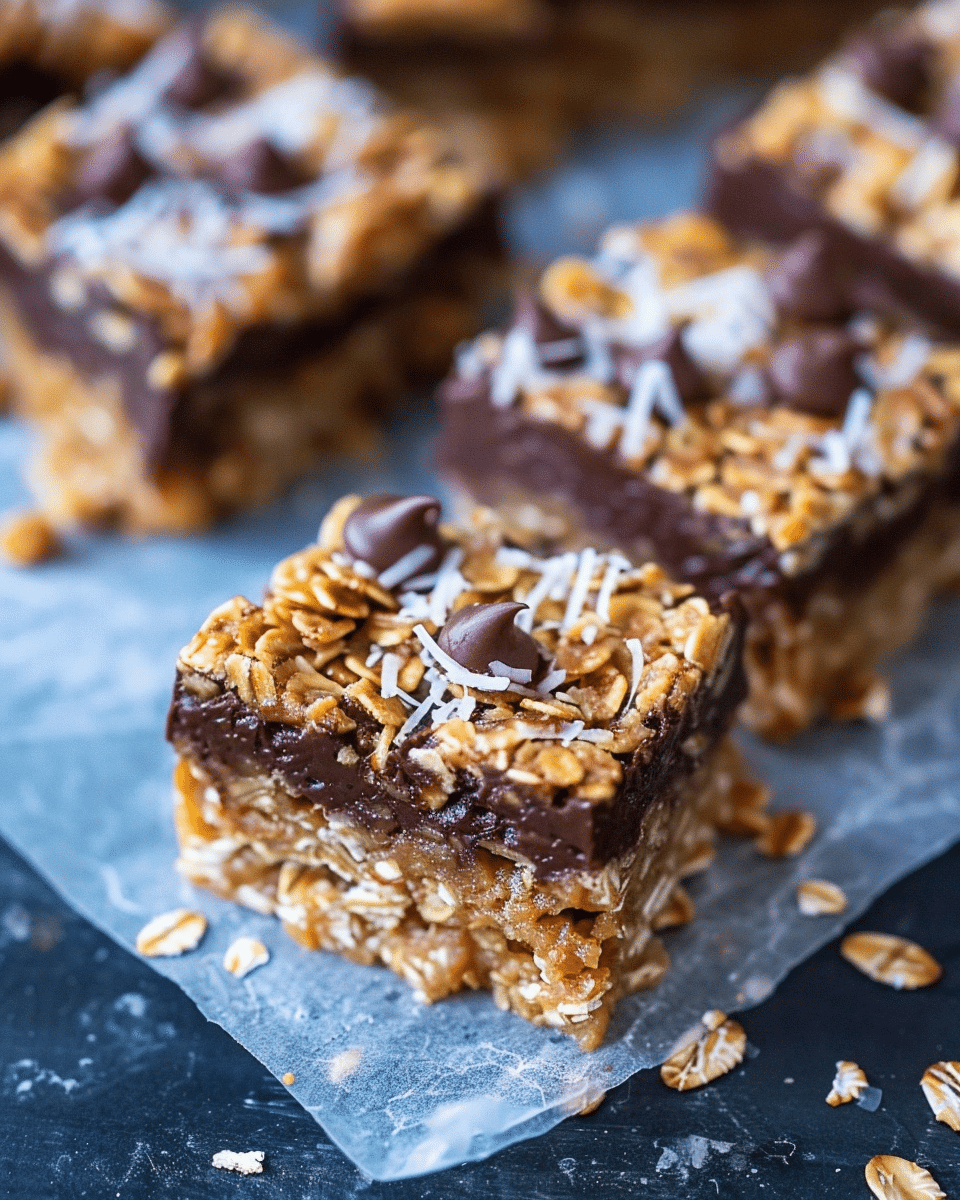 No‑Bake Samoa Oatmeal Bars