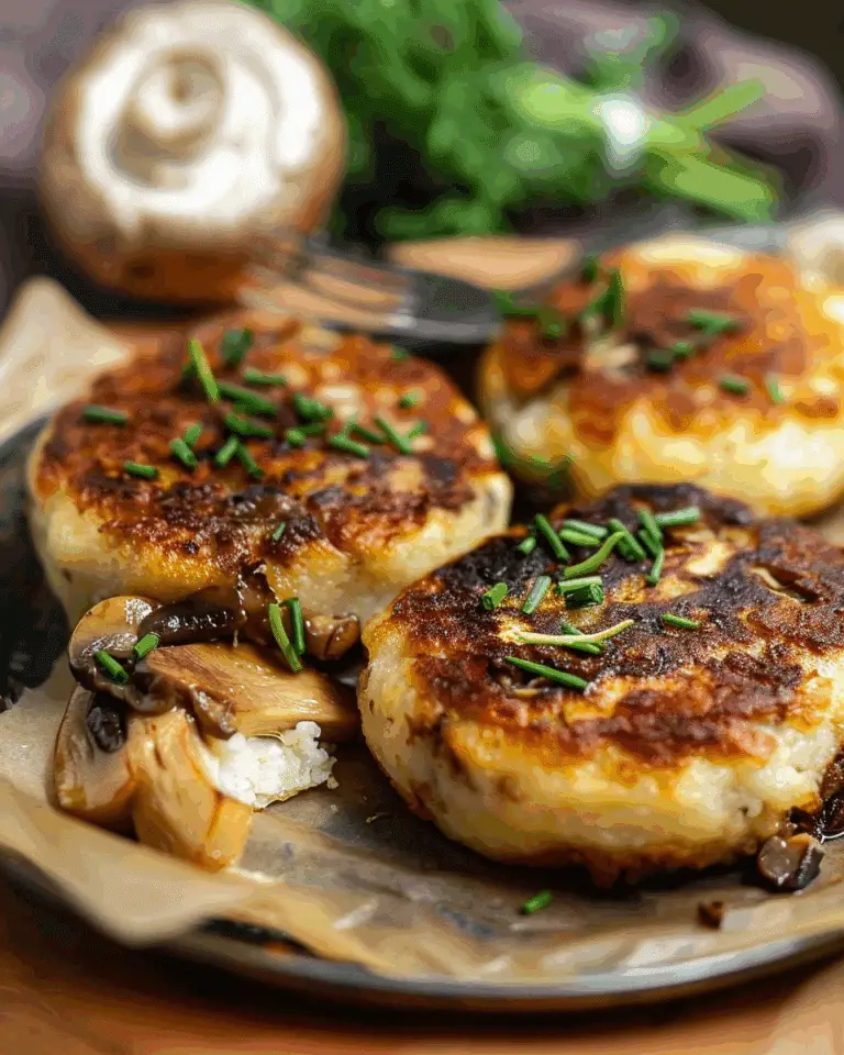 Mushroom-Stuffed Potato Cakes