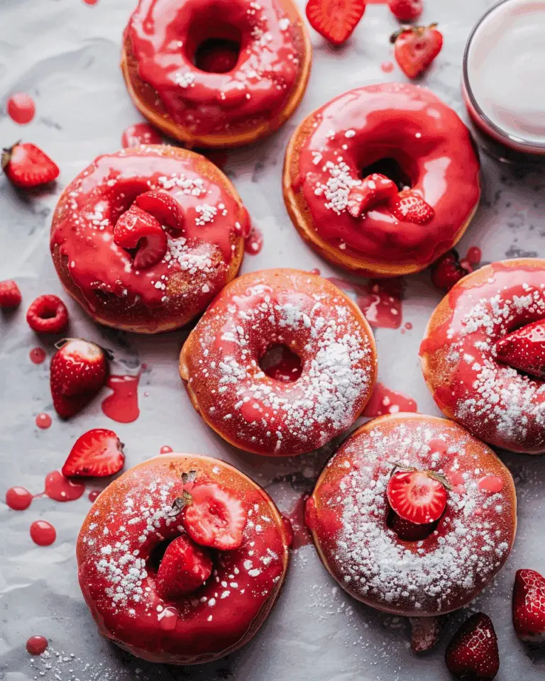 Strawberry Rhubarb Donuts