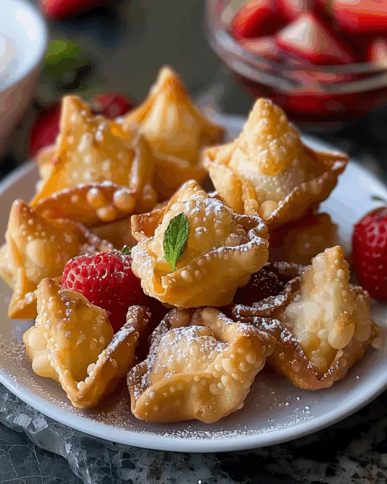 Deep-Fried Strawberry Cheesecake Stuffed Wonton Bites: Irresistibly Crispy!