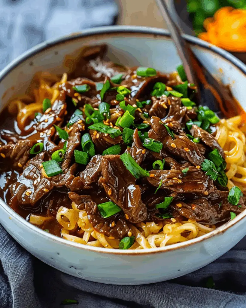 Slow Cooker Korean Beef Noodles