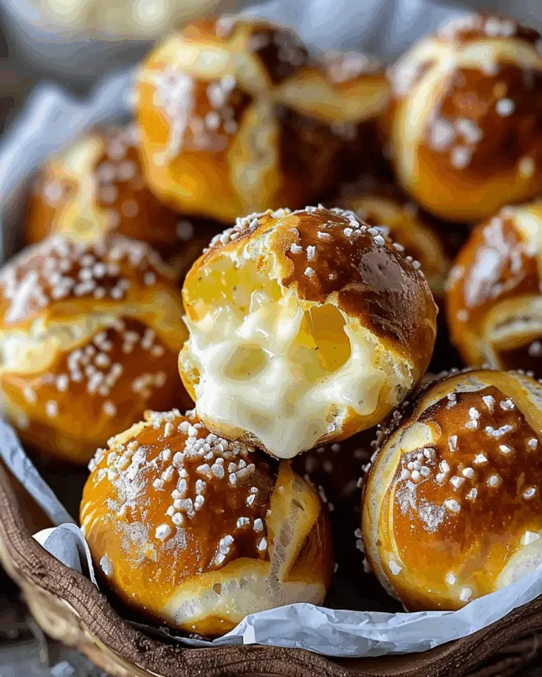 Triple Cheese Stuffed Pretzel Bites Recipe
