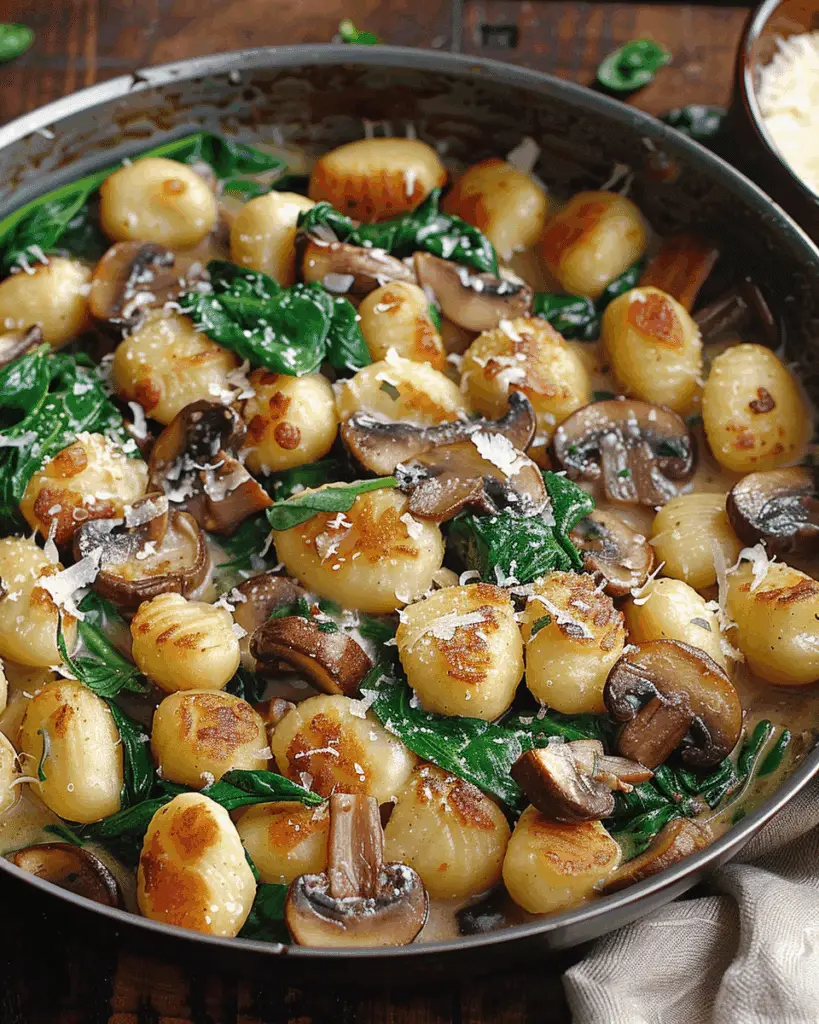 Creamy Spinach and Mushroom Gnocchi (One-Pan, 20 Minutes)