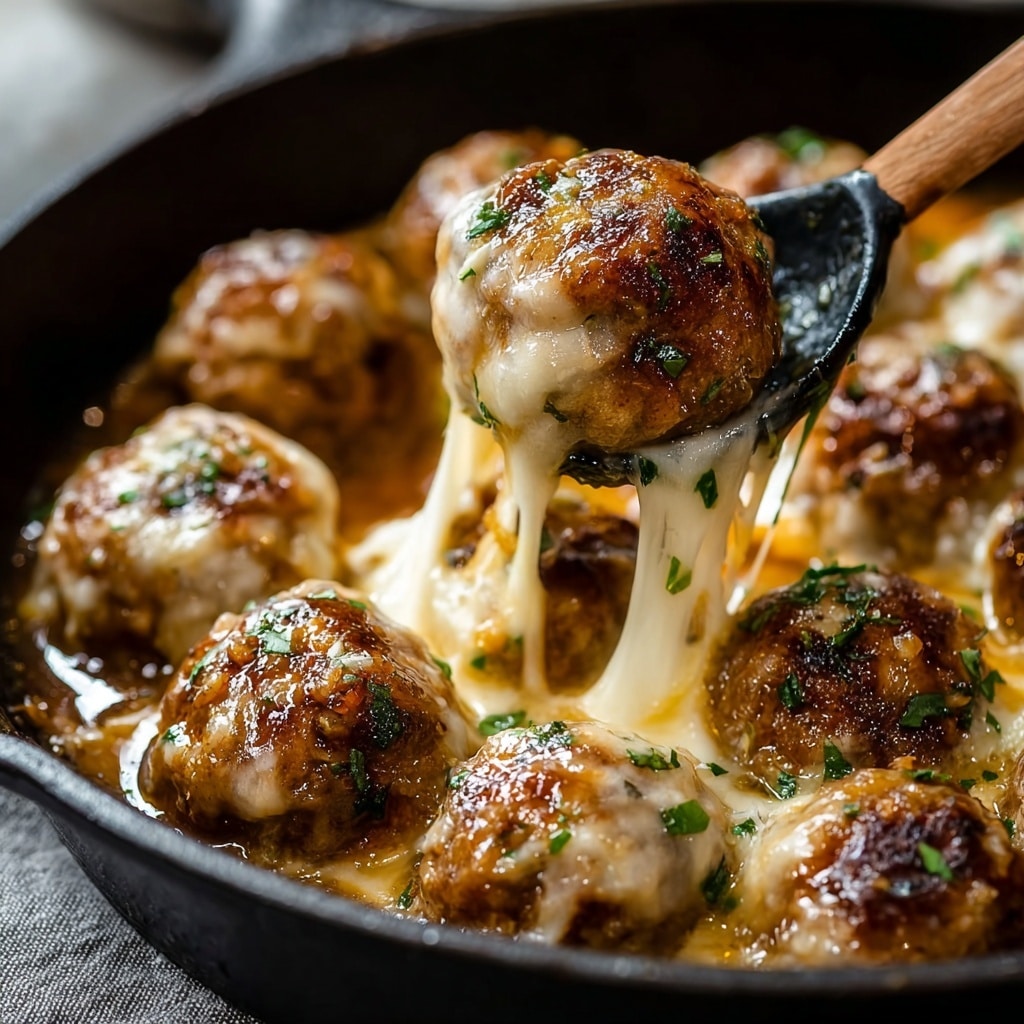 Cheesy French Onion Meatballs - Recipe Image