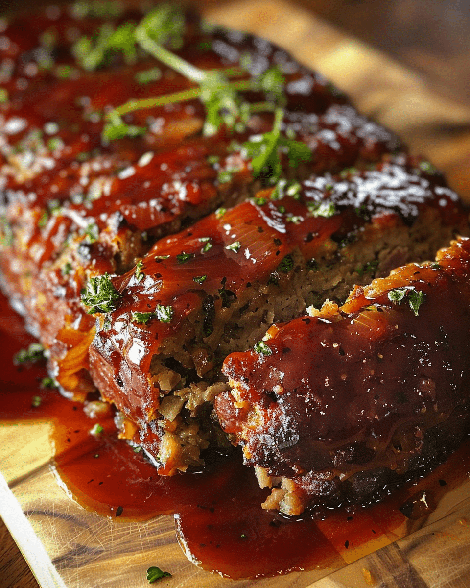 BBQ Meatloaf with Caramelized Onion