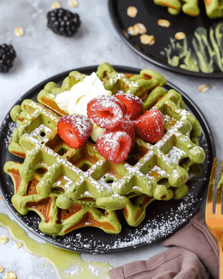 Oatmeal Green Smoothie Waffles