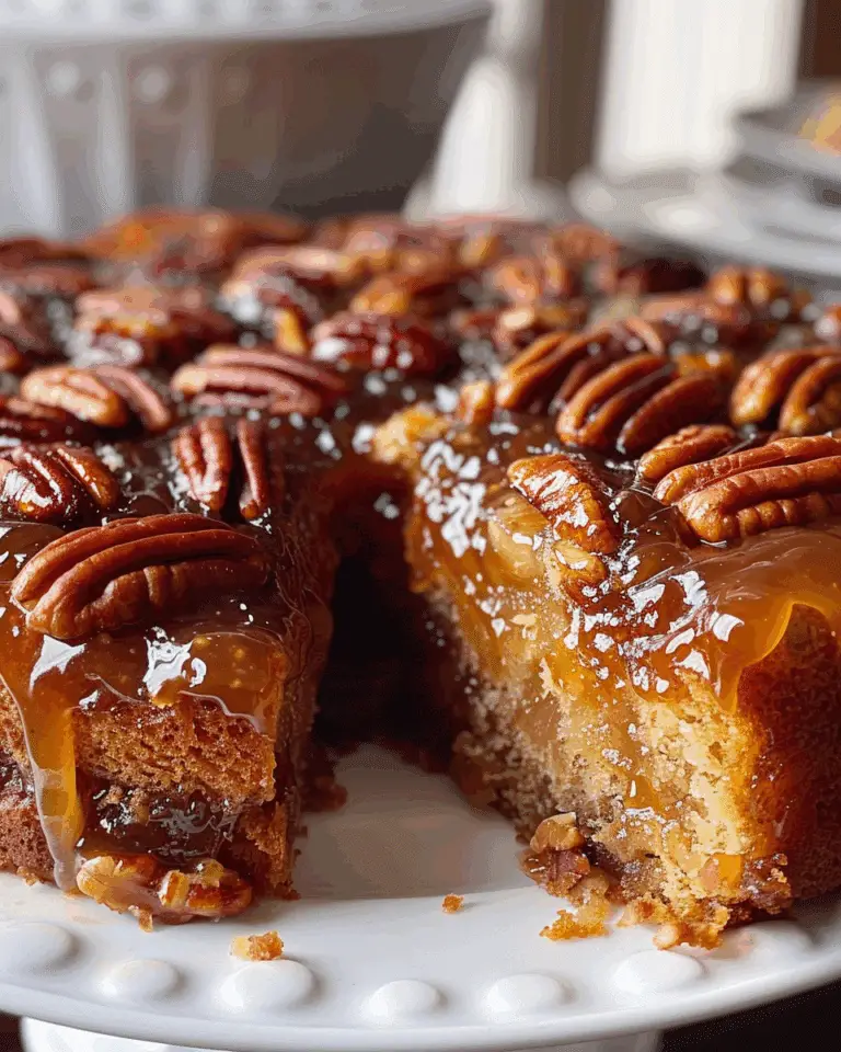 Caramel Pecan Upside Down Cake with Cinnamon Bliss