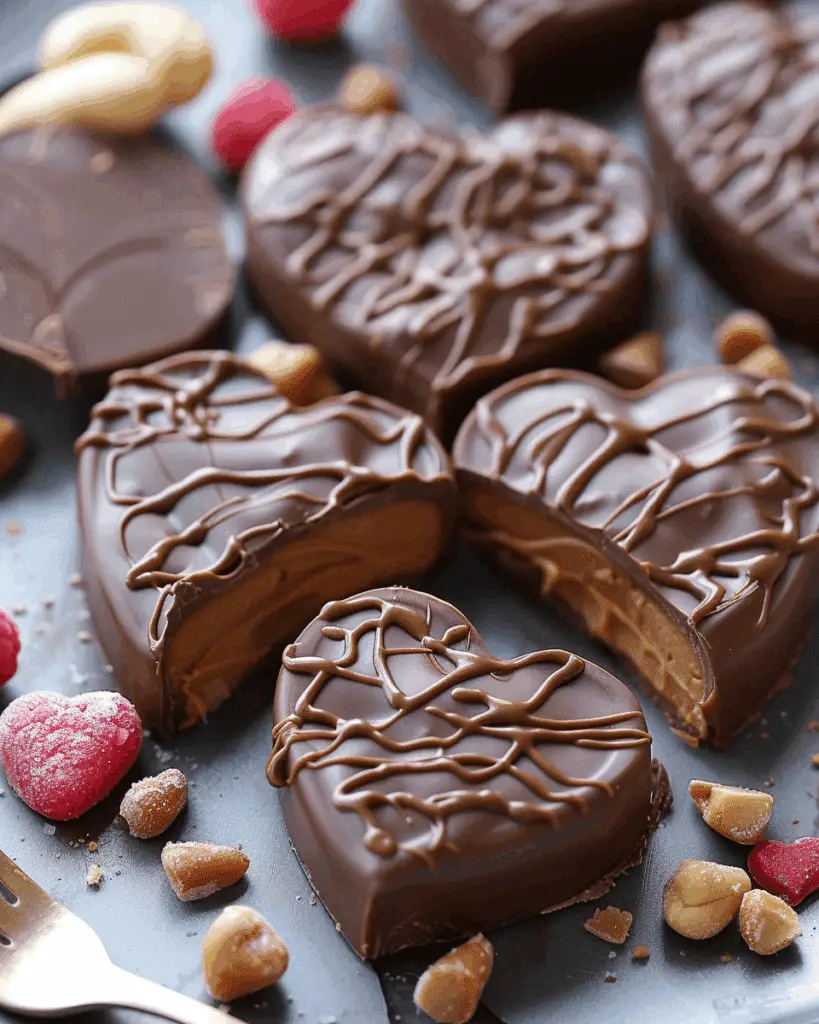 Chocolate Peanut Butter Valentine’s Hearts