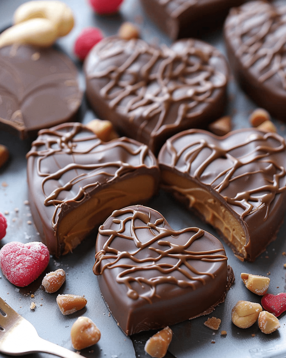 Chocolate Peanut Butter Valentine’s Hearts