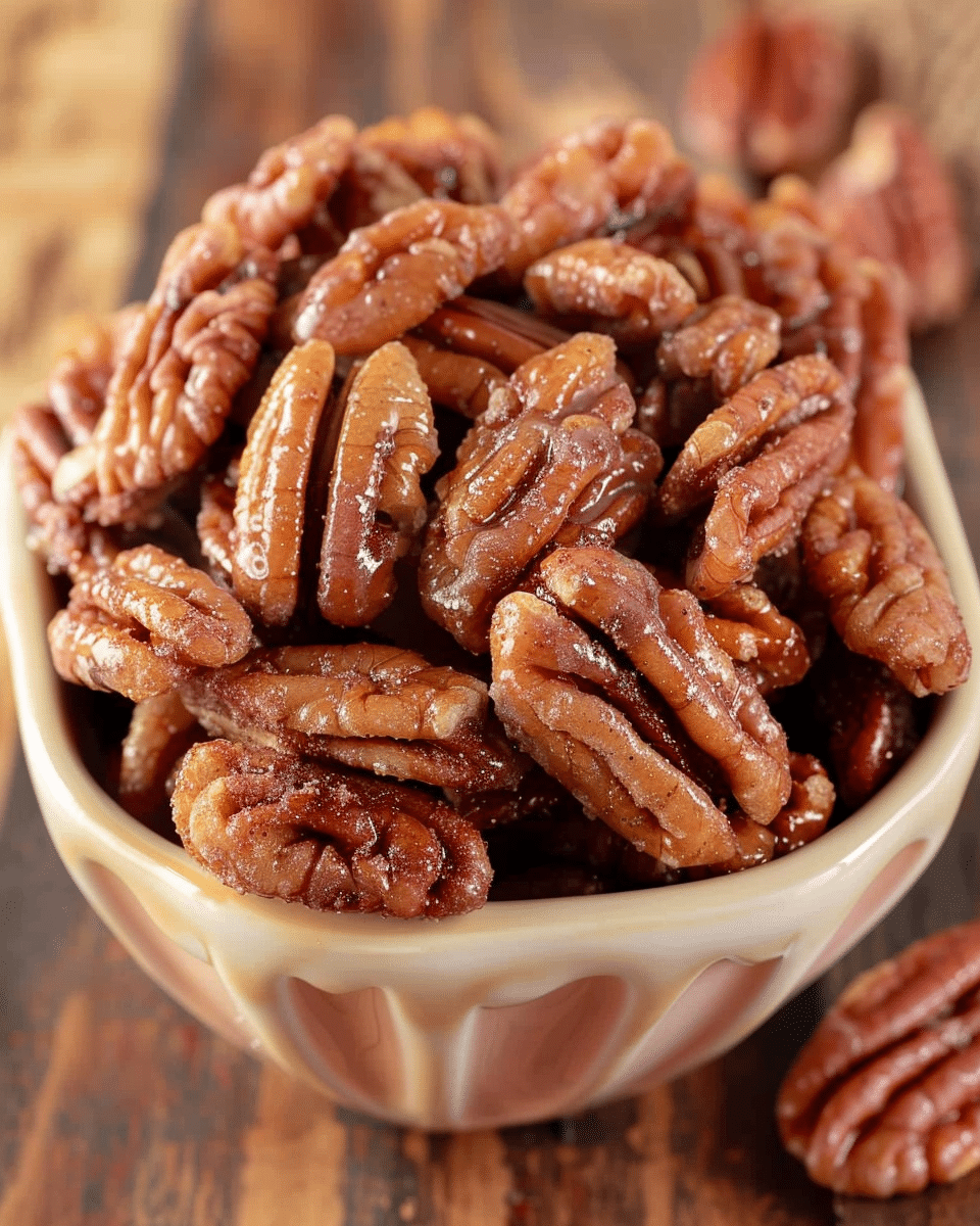 Keto Vanilla Cinnamon Candied Pecans
