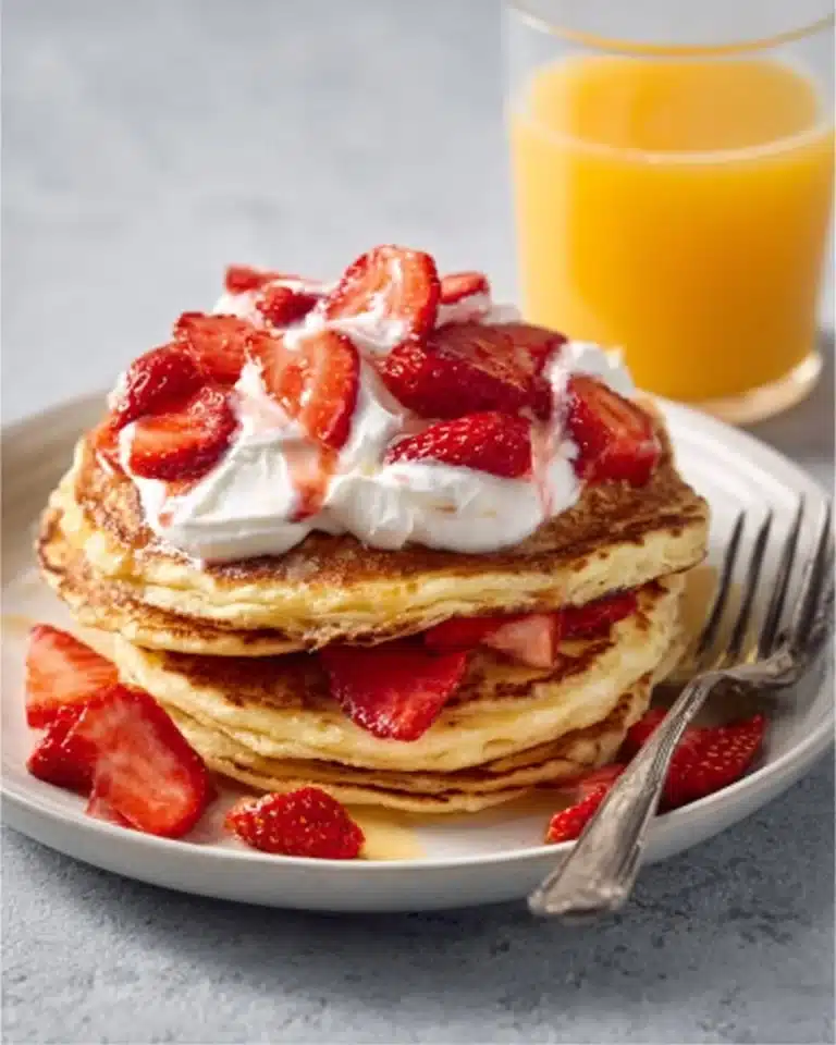 Delicious Pancakes with Fresh Strawberries Recipe