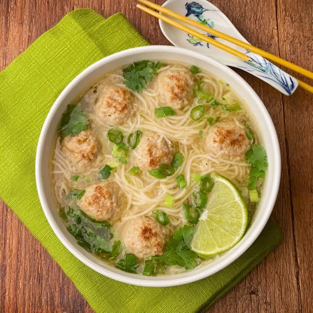 Chicken Meatball Noodle Soup Recipe - Recipe Image